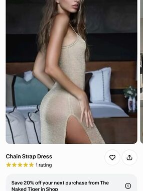 The Naked Tiger Women's Chain Strap Chemise Slip in Gold